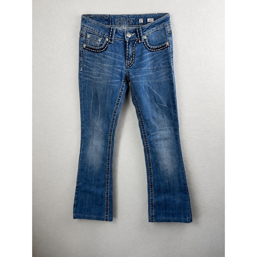 Miss Me Women's Size 27 Cropped Jeans Bootcut Embellished Western Y2K
